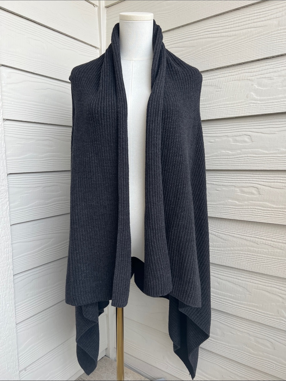 Merona Charcoal Open-Front Ribbed Cardigan Wrap